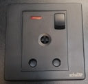 Black B032 250V 1 Gang 15A Switched Socket With Indicator