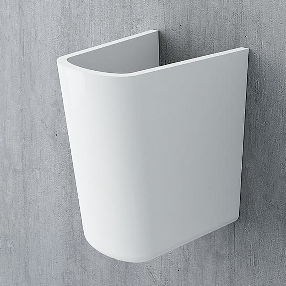 Bocchi Wash Basin Half Pedestal Taormina Glossy White