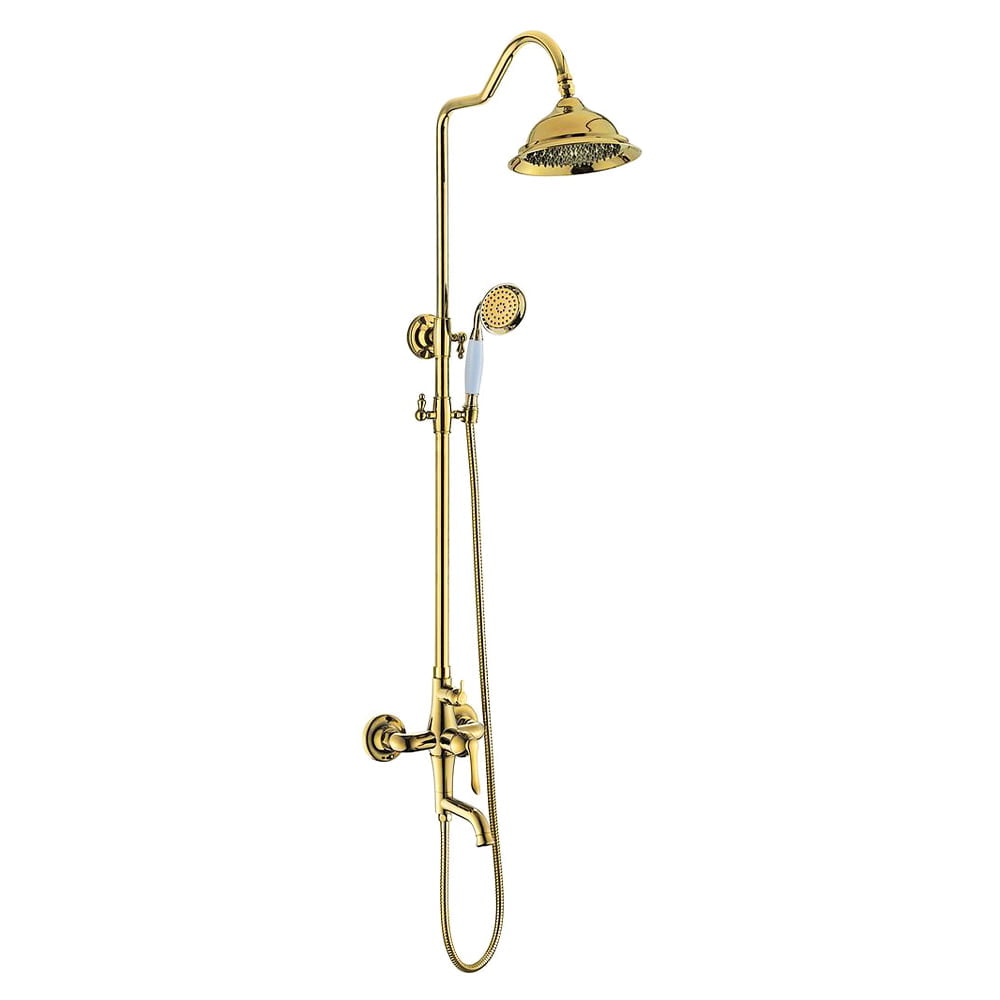 Brass 8 Inch Shower Head Brass Pipe With 1.5m Hose With Small Brass Shower Head
