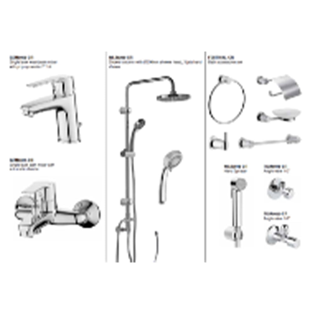 Combo Pack Divina Basin Mixer- Bath Mixer-shower Column