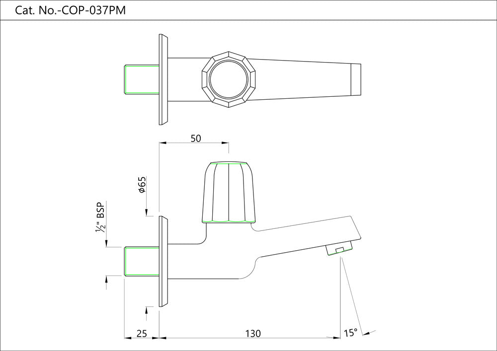 Bib Cock with Wall Flange Jaquar