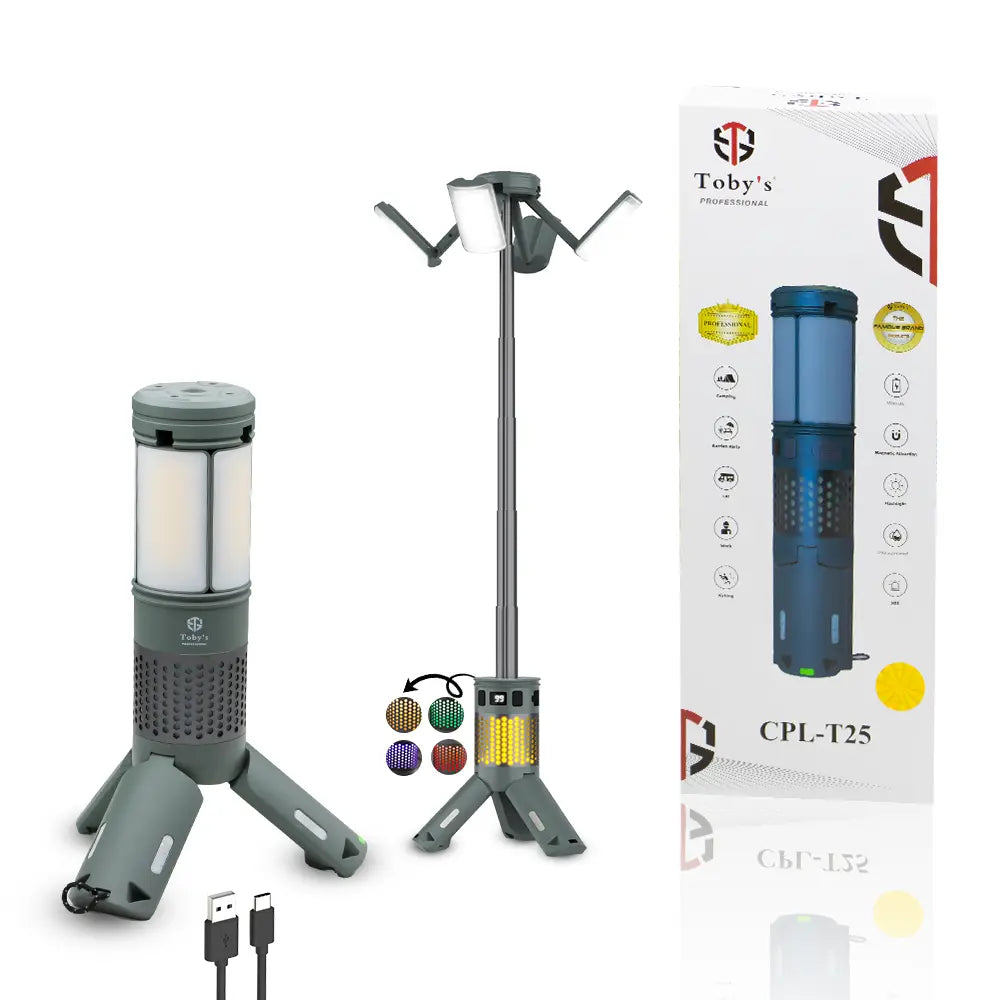 Toby’s CPL-T25 Rechargeable Telescopic Camping Lantern 7800mAh LED with RGB & SOS Light