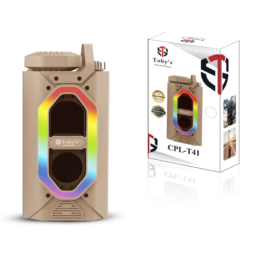 Toby’s CPL-T41 Portable Bluetooth Speaker with RGB Light, Adjustable LED Lamp & Waterproof Design