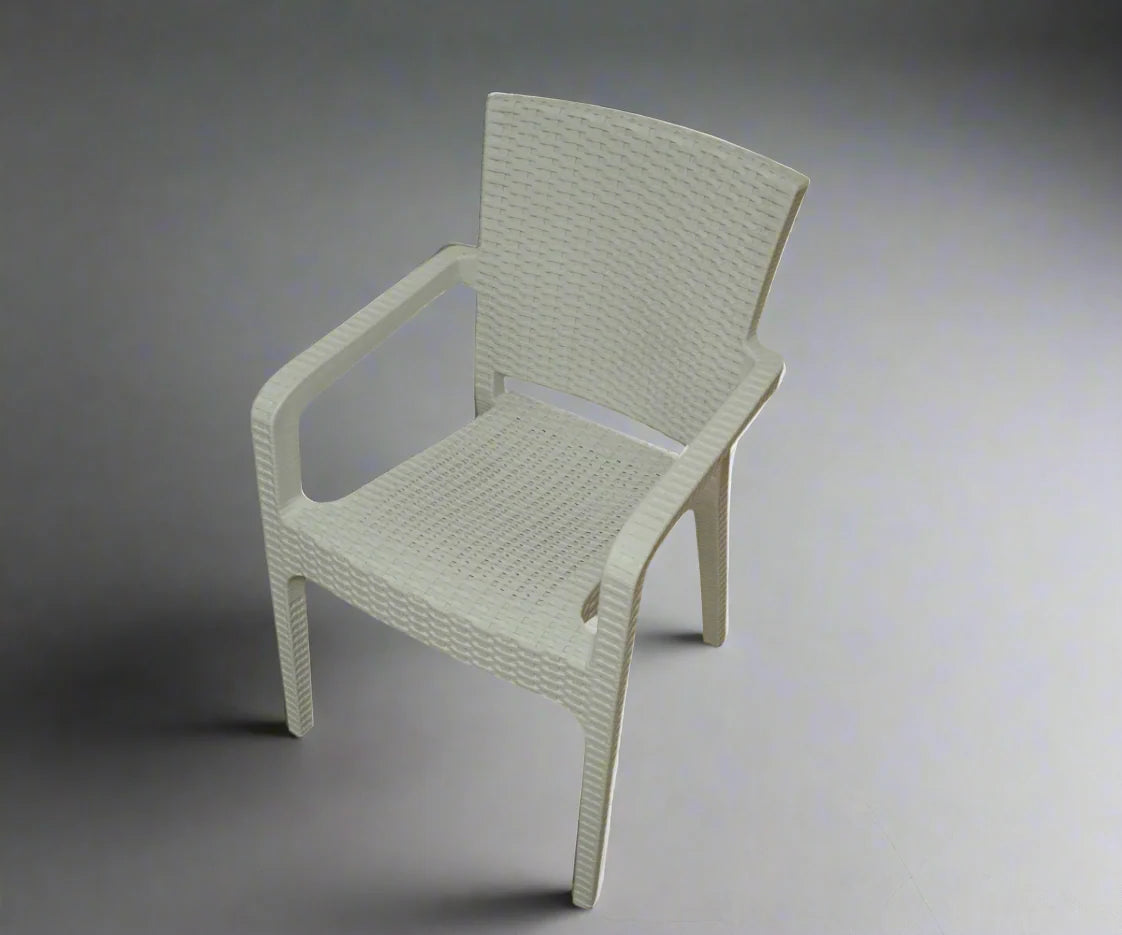 CT022 Big Rattan Armchair (White)