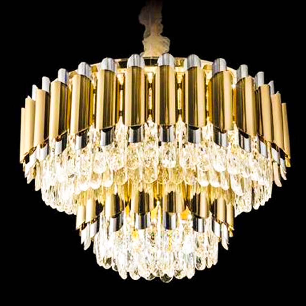 Modern Luxury Round Gold Crystal Chandelier Light - D60xh43 (omd1701)