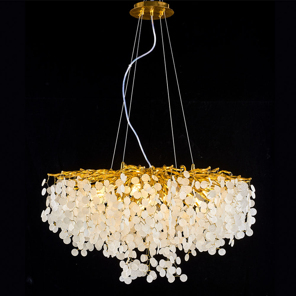 Modern Luxury Silver Tree Branch Round Glass Led Chandelier – (3000k)