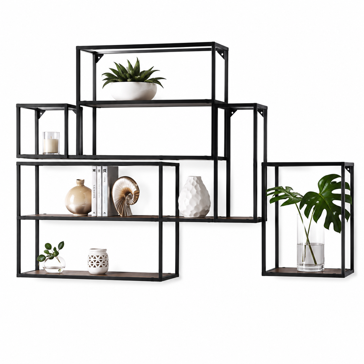 Metal Wall Shelf (set of 6 white)