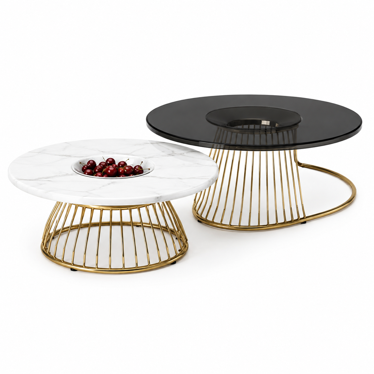 Rounded Wooden Metal Teapoy