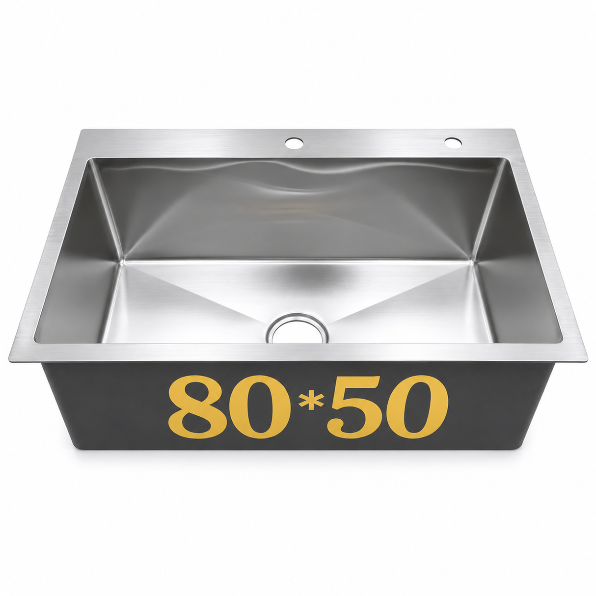 Stainless Steel Kitchen Sink 80 × 50 cm – Single Bowl