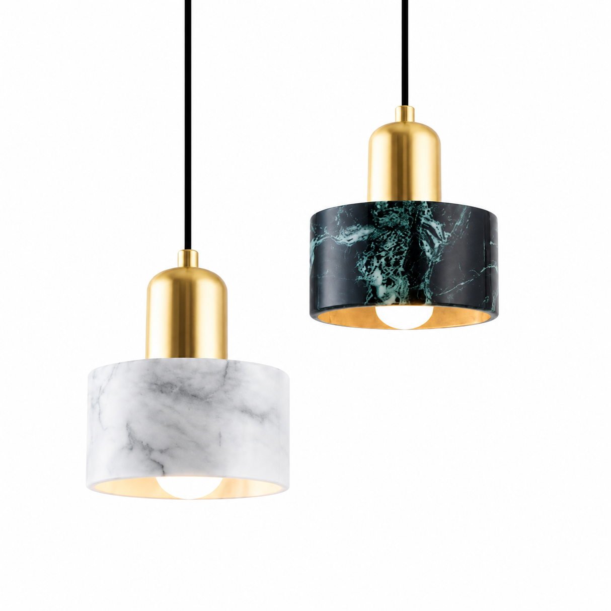 MLA6008 LED Marble Pendant Lights Metal Black D200*H130mm