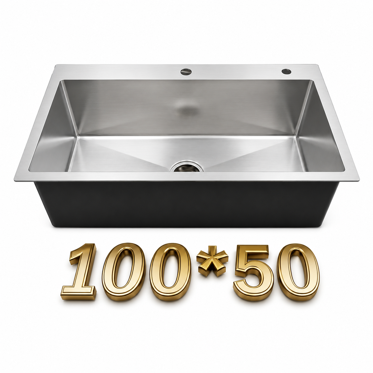 Silver Kitchen Sink 100x50 cm