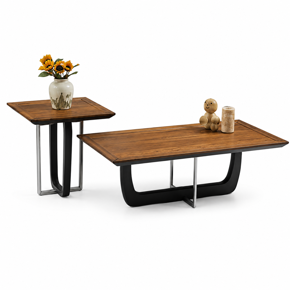 طقم طاولة وسط تايكان – 130×68×40 و 45×45×60 سم