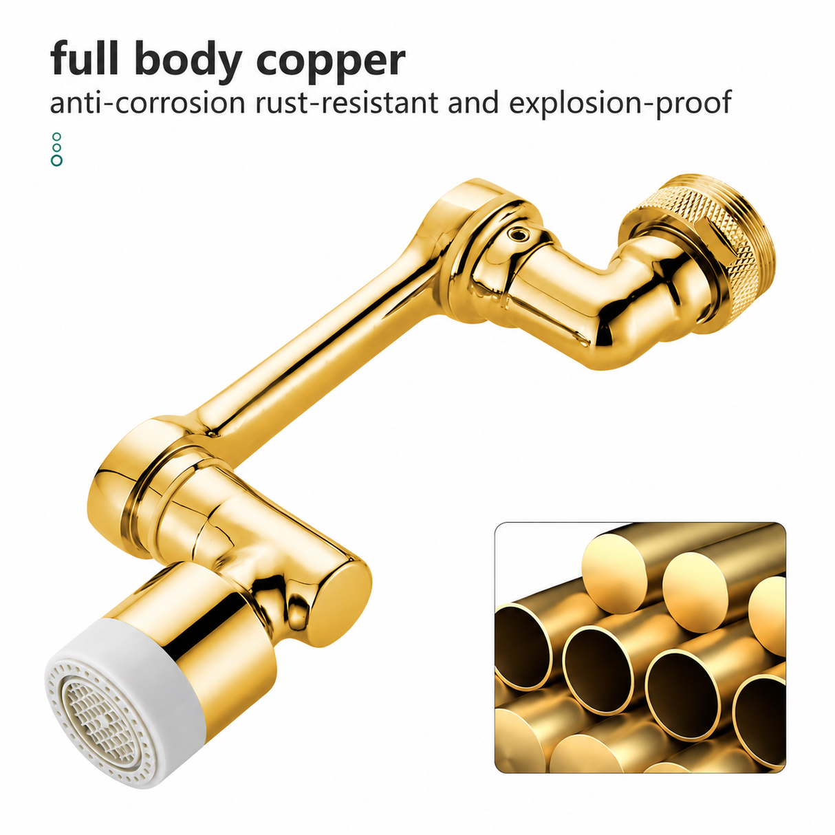 BRIMIX Universal Splash Filter Faucet Extender 1080-Degree Rotate with 2 Modes Sprayer Brass Robotic Arm Faucet Aerator for Kitchen & Bathroom