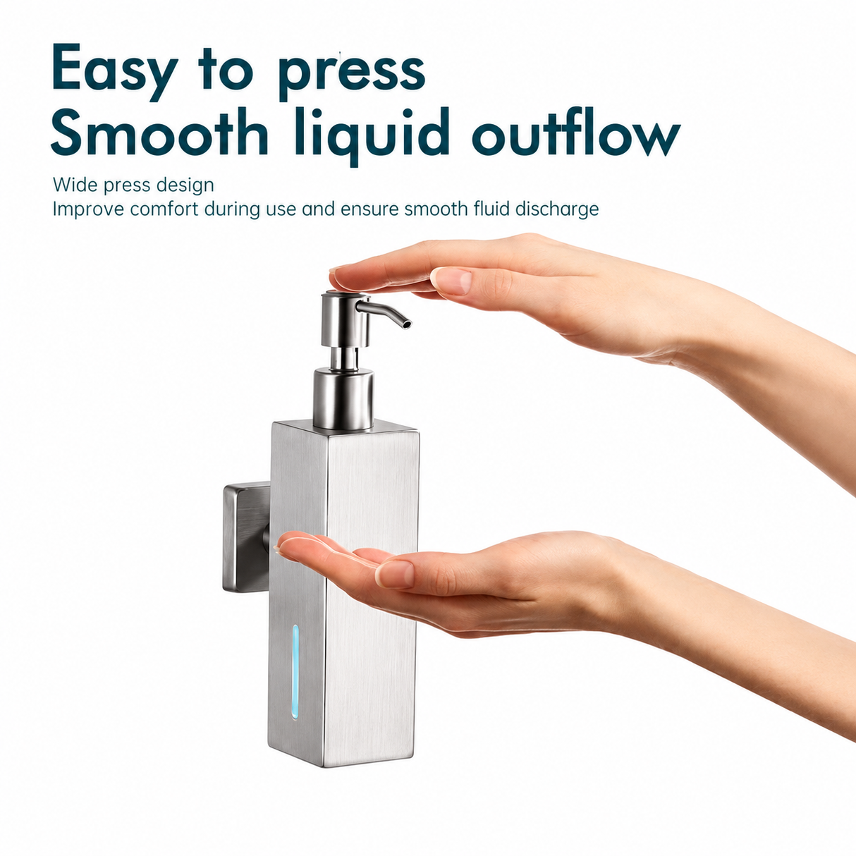 BRIMIX Wall Mounted Soap Dispenser Stainless Steel 304 Hand Wash Liquid Soap Dispenser (Brushed Finish)