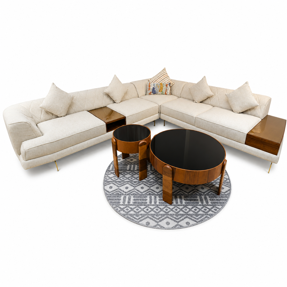 VERSACE Corner Sofa Set – Luxury L-Shaped Design