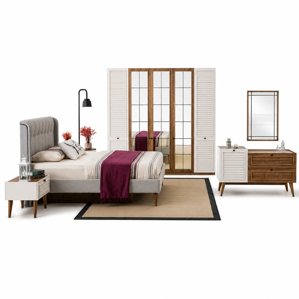 Verona 6930 – Storage Bed 180×200 (Oud & Sedef Cream)