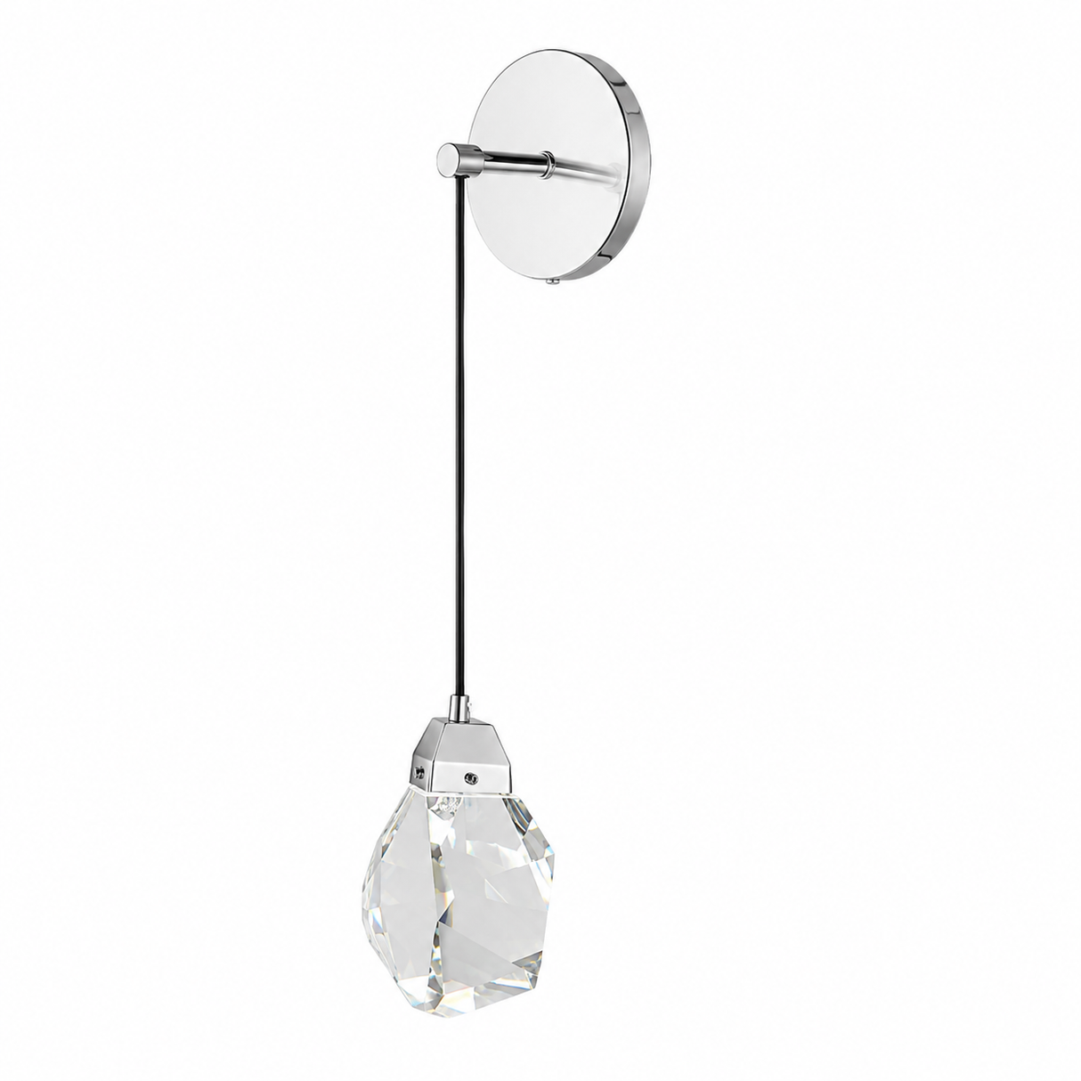 Wall Lamp Silver Metal + Clear Crystal H500×W135mm G4 (3-Tone Light) 2011W