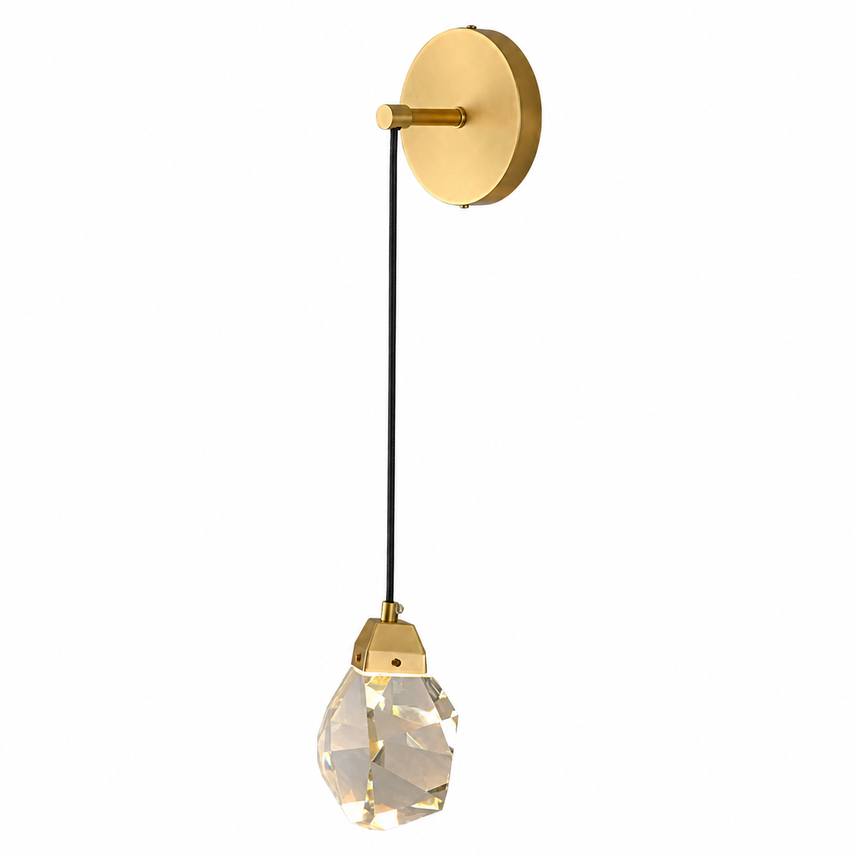 Wall Lamp Brass Metal + Clear Crystal H500*W135mm G4*1 (3 tone) 2011W