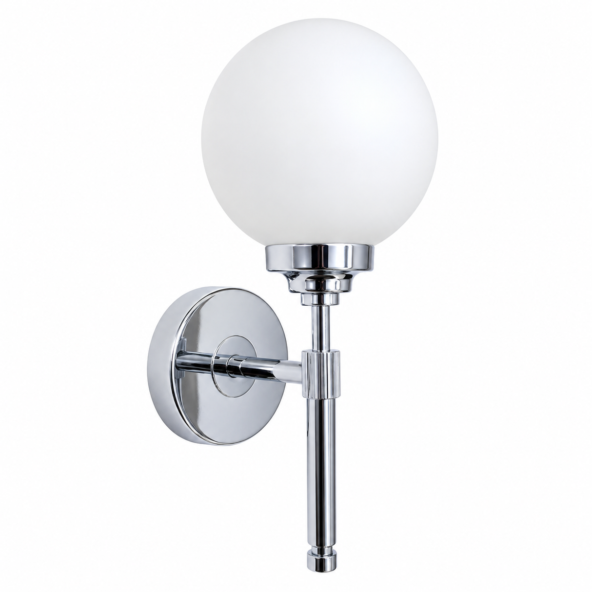 Wall Light L150×W190×H350 Metal + Glass Chrome 10471A-1W