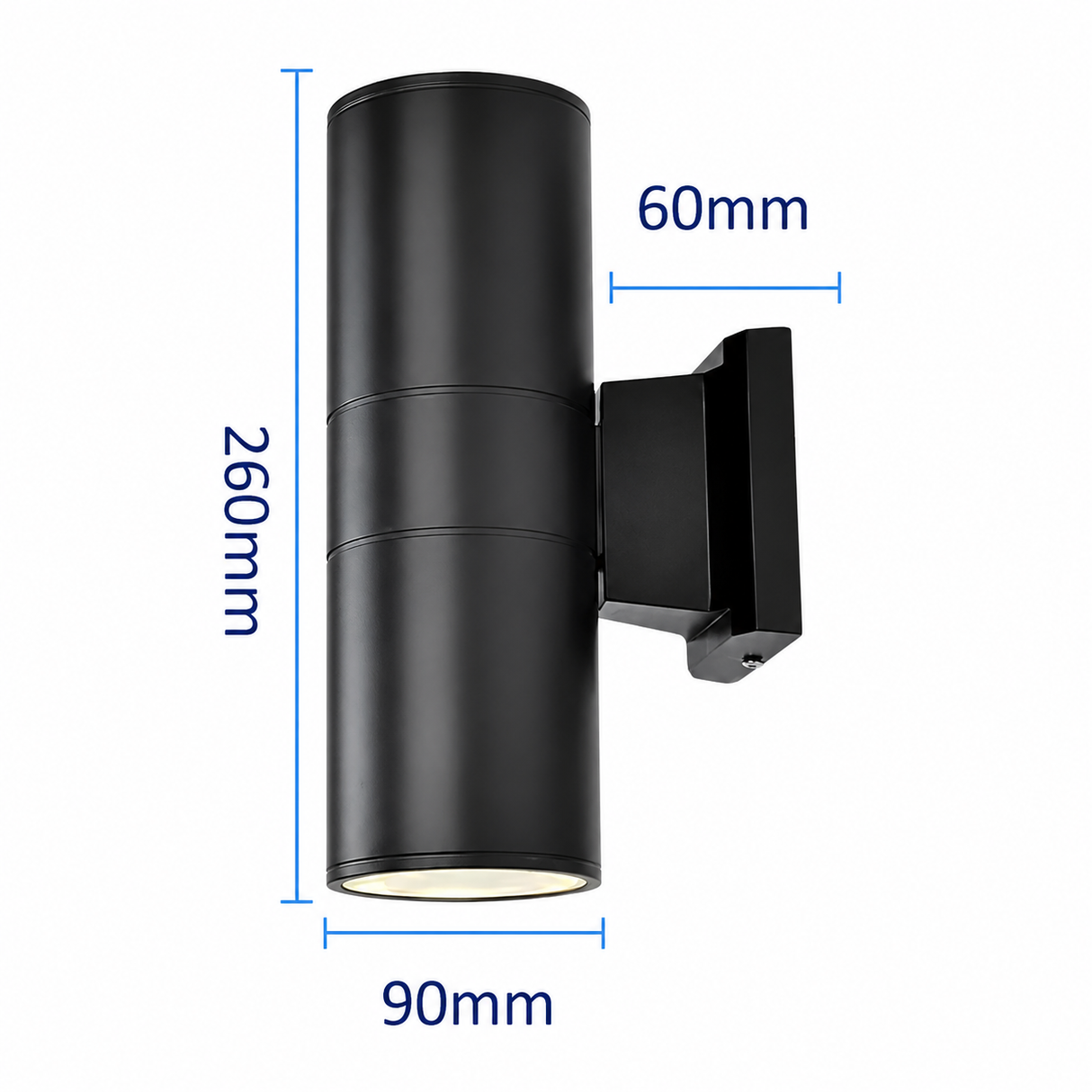 LED Wall Light E27 90×260mm Aluminium Black BD8026D