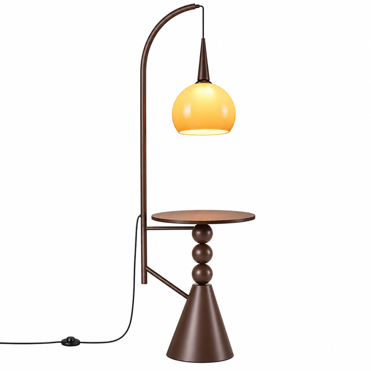 Floor Lamp - ML5288 W450*1500mm - Metal+Oak Wood+Smoke Glass