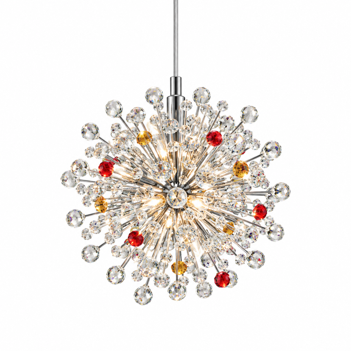 Pendant Light - 61694 - D600 Mixed Colors K9 Crystal - Gold