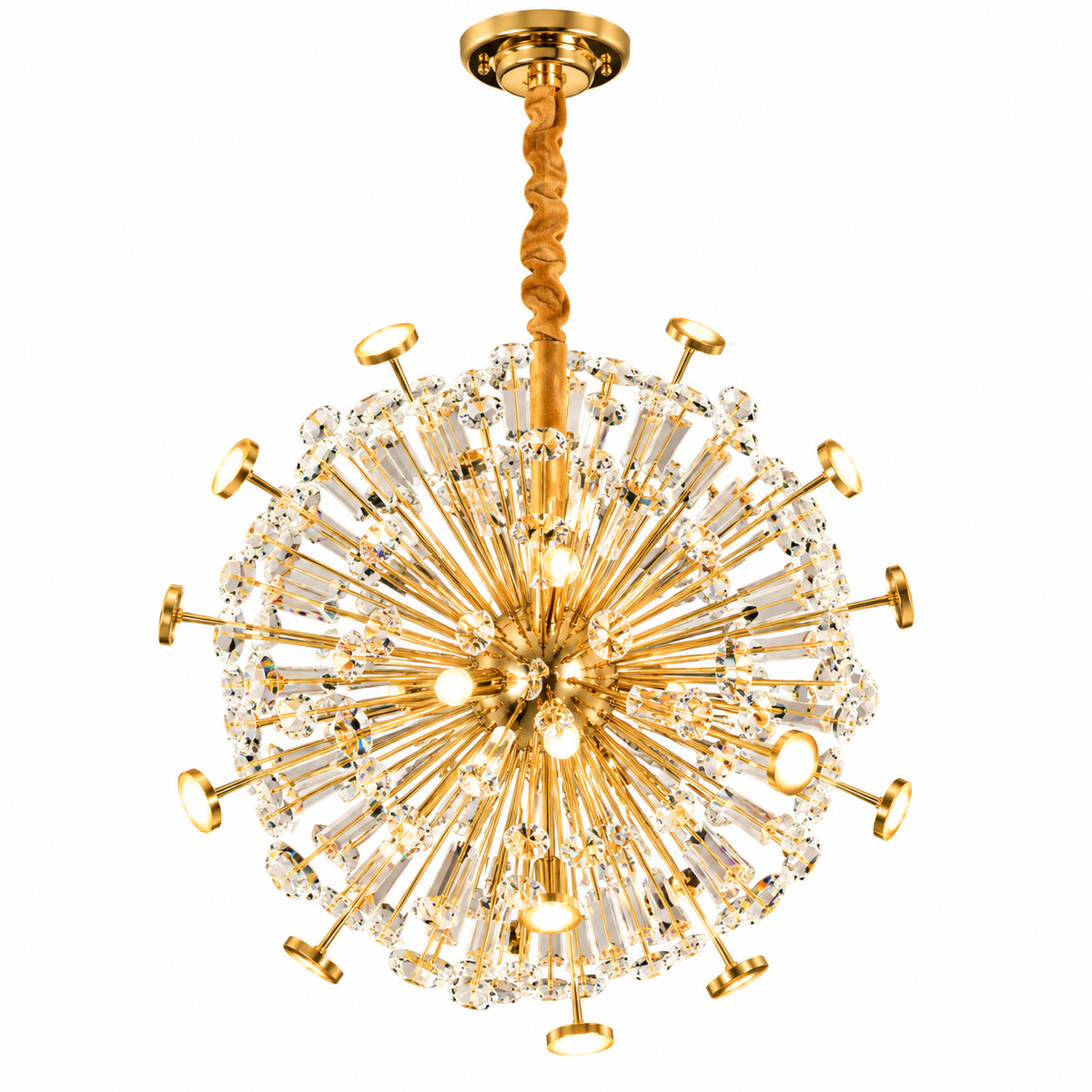 Pendant Light - 61694 - D600 Mixed Colors K9 Crystal - Gold