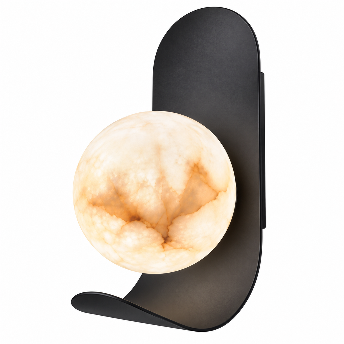10991A-1W Wall Light – Frosted Black & Alabaster