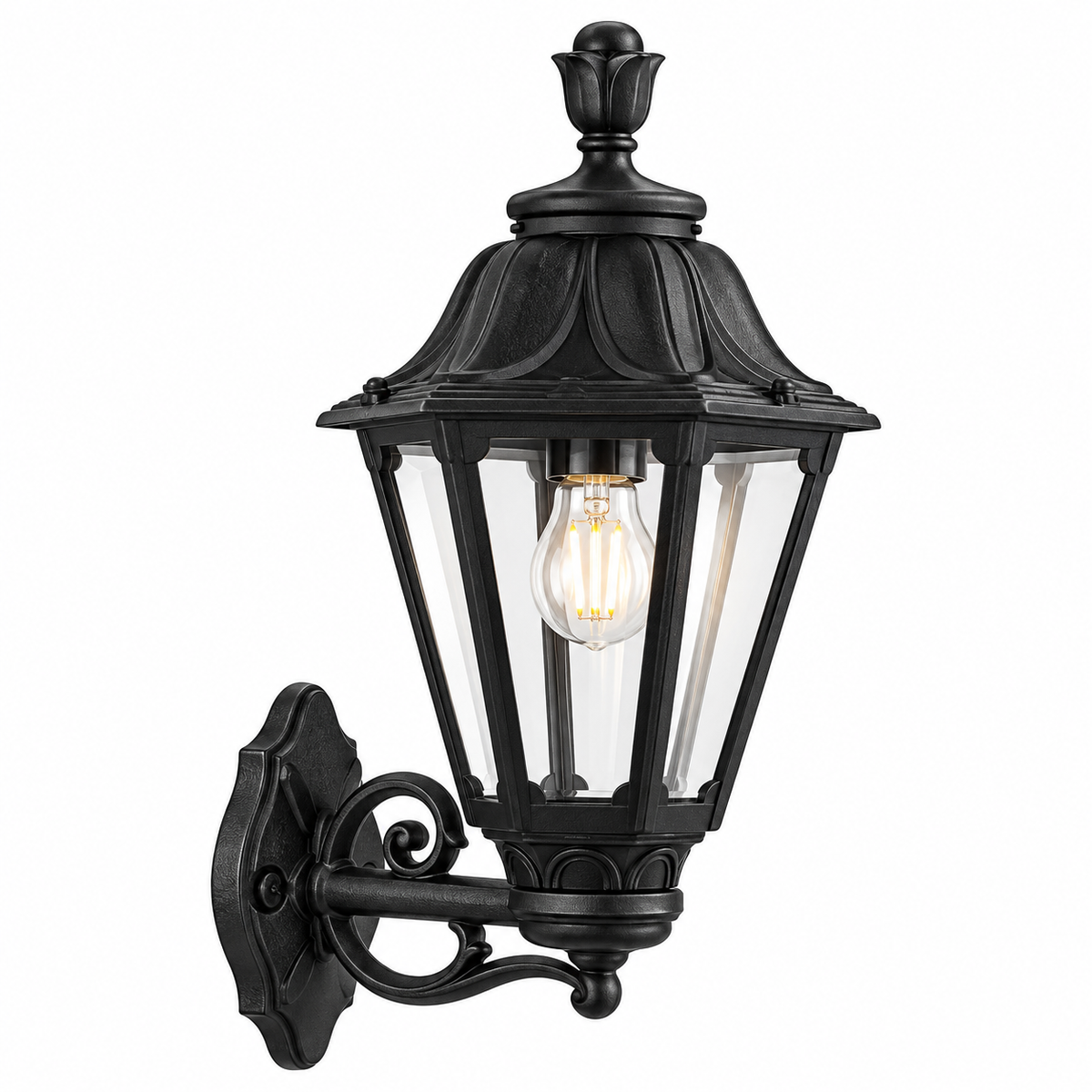 Medium Black Outdoor Wall Light