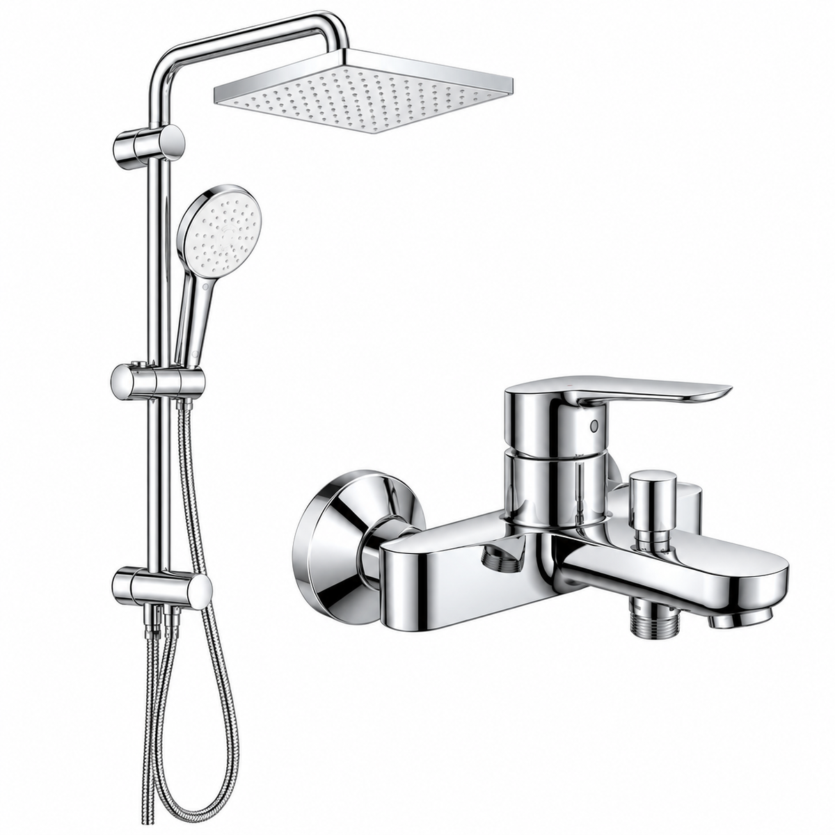 Grohe Tempesta 250 Cube Shower System With Bauedge Bath Mixer 1/2 26694001