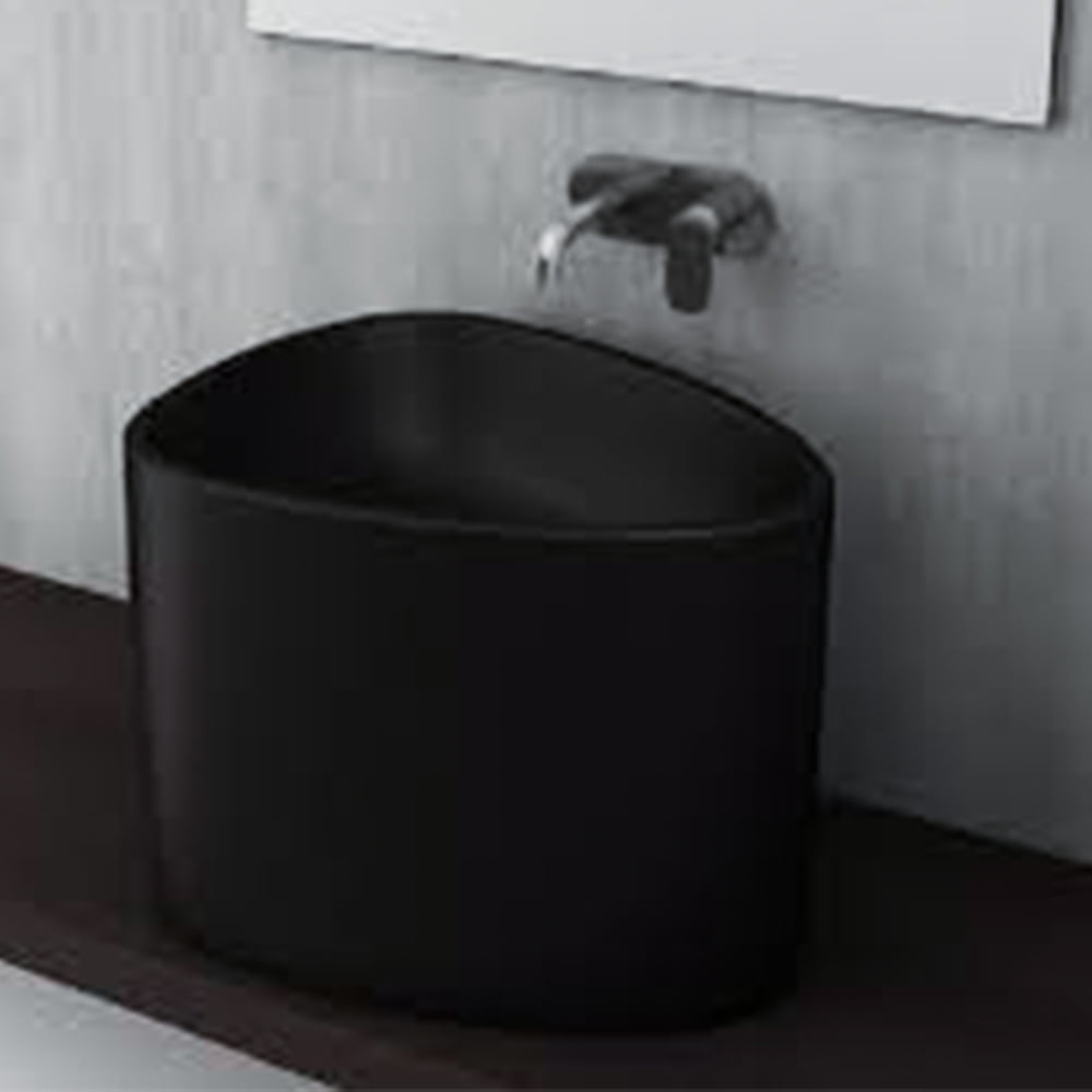 Counter Monoblock Washbasin W/out Tap & Overflow Hole Included Pop Up Waste & Ceramic Tap