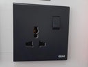 DB119-BLACK Universal Socket  with Switch 16A