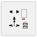 DB128 - 5 Pin Switch MF Socket with Neon+2USB