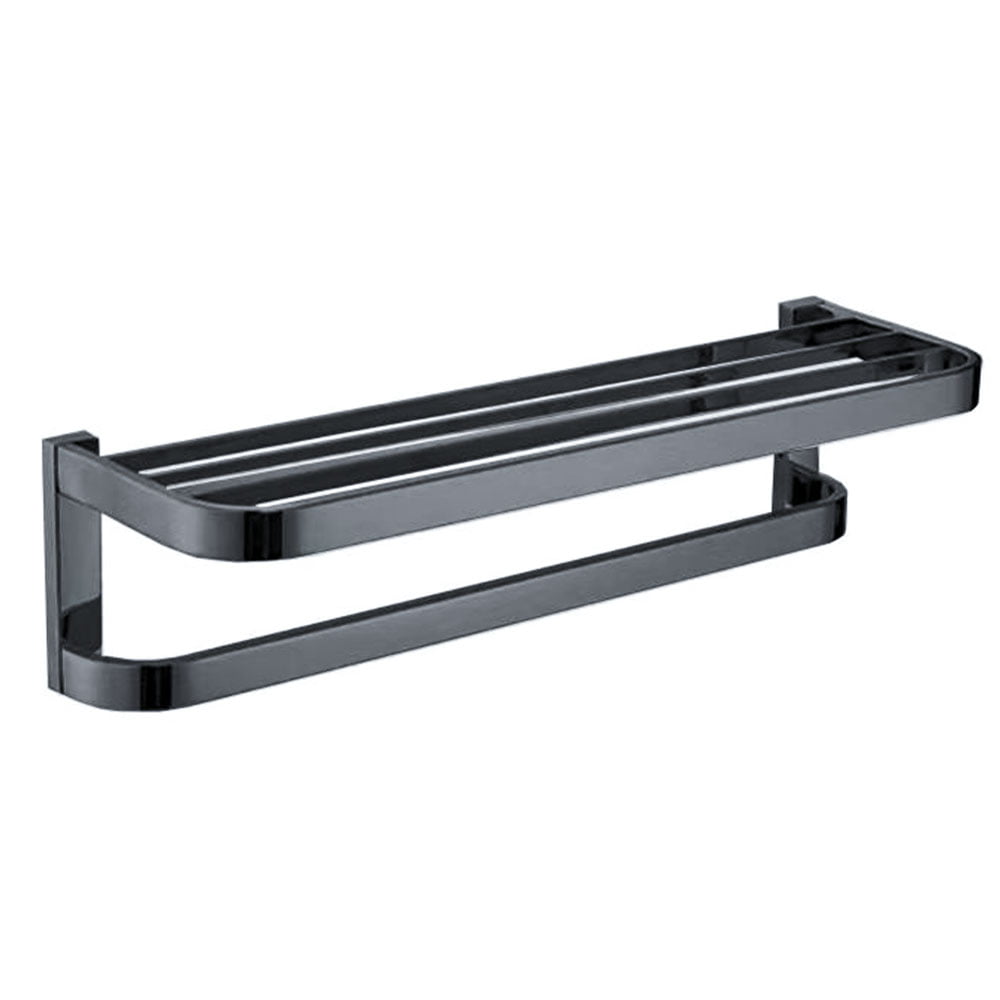 Towel Rack 3+1 Rail 600mm - (matt Black)