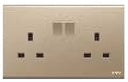 Double 13A Square Socket with Switch - DB127-WHITE