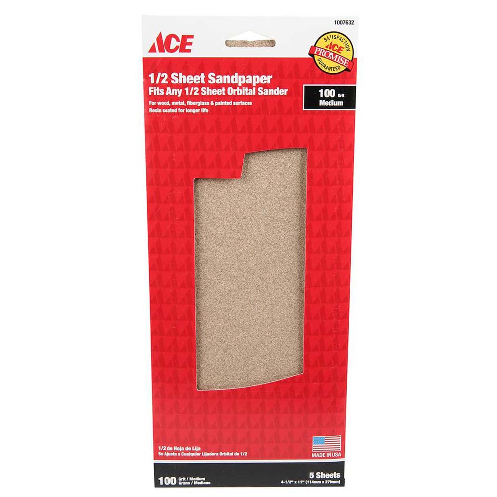 Ace 1/2 Sheet Sandpaper
