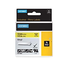 Dymo Label vinyl black on yellow 12mm Qatar