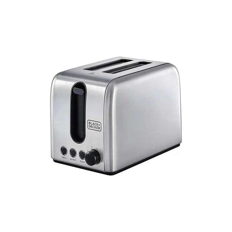 Black+Decker 1050W 2 Slice Stainless Steel Toaster