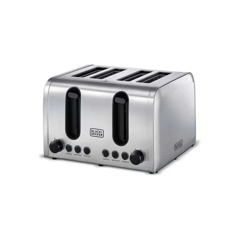 Black+Decker 2100W 4 Slice Stainless Steel Toaster