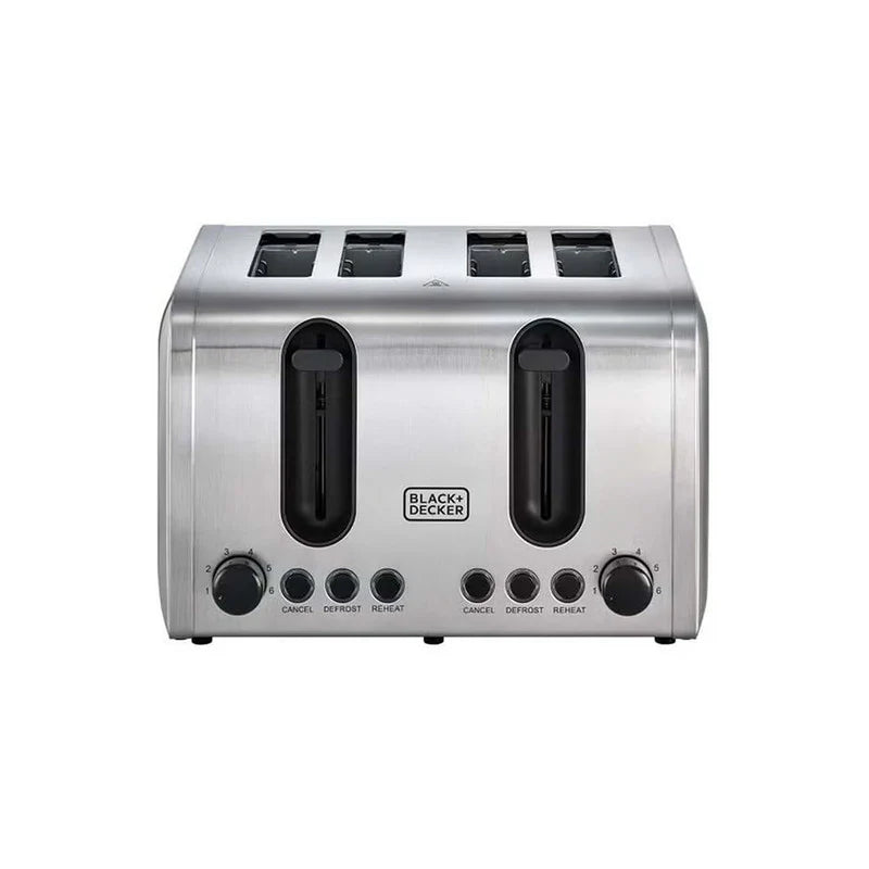Black+Decker 2100W 4 Slice Stainless Steel Toaster
