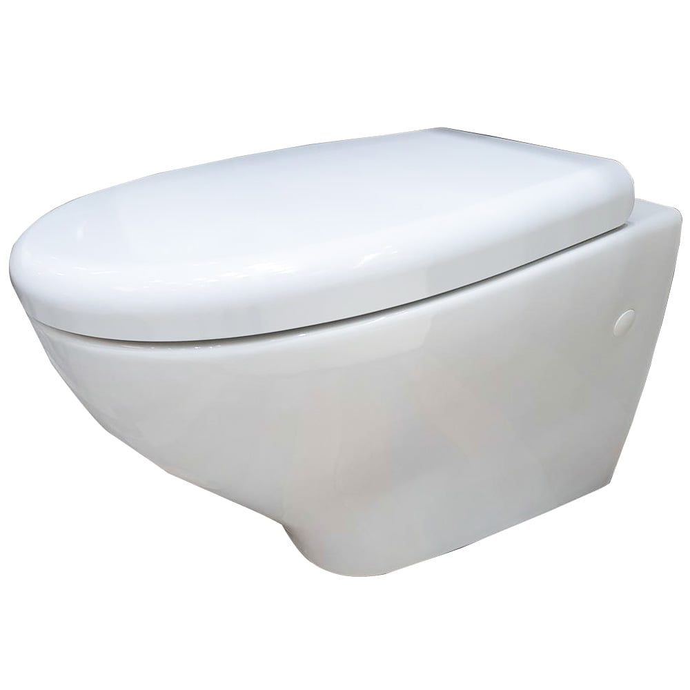 Eden Wall Hung Pan Toilet Without Rim (combo) - (glossy White)