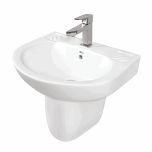 Dipti White Wash Basin with Half Pedestal
