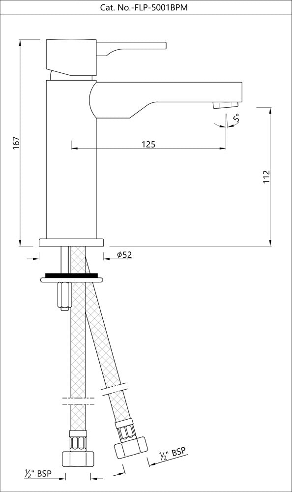 Single Lever Basin Mixer - Black Matt