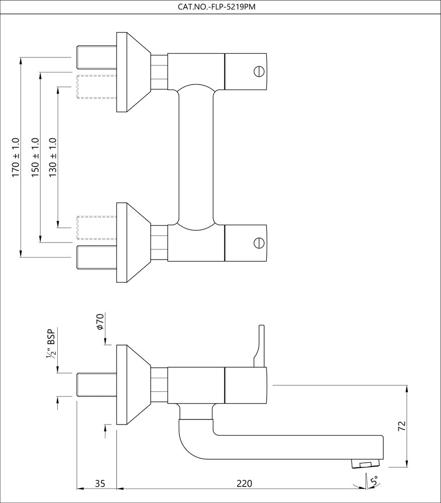 Wall Mixer Non-Telephonic Shower Arrangement - Black Matt