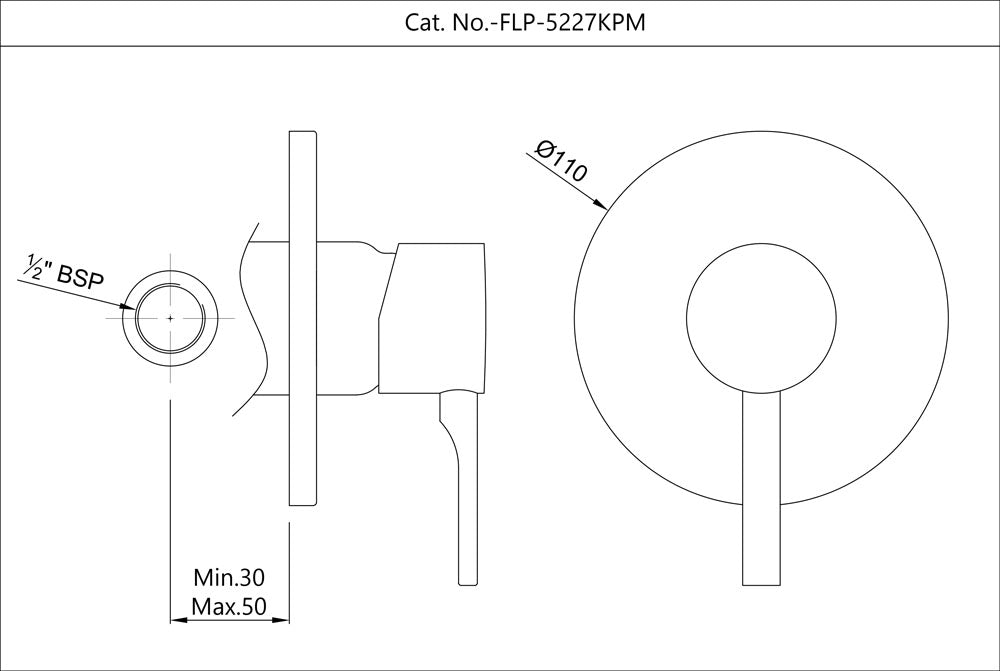 Single Lever Exposed Parts Kit of Deusch Mixer - Black Matt