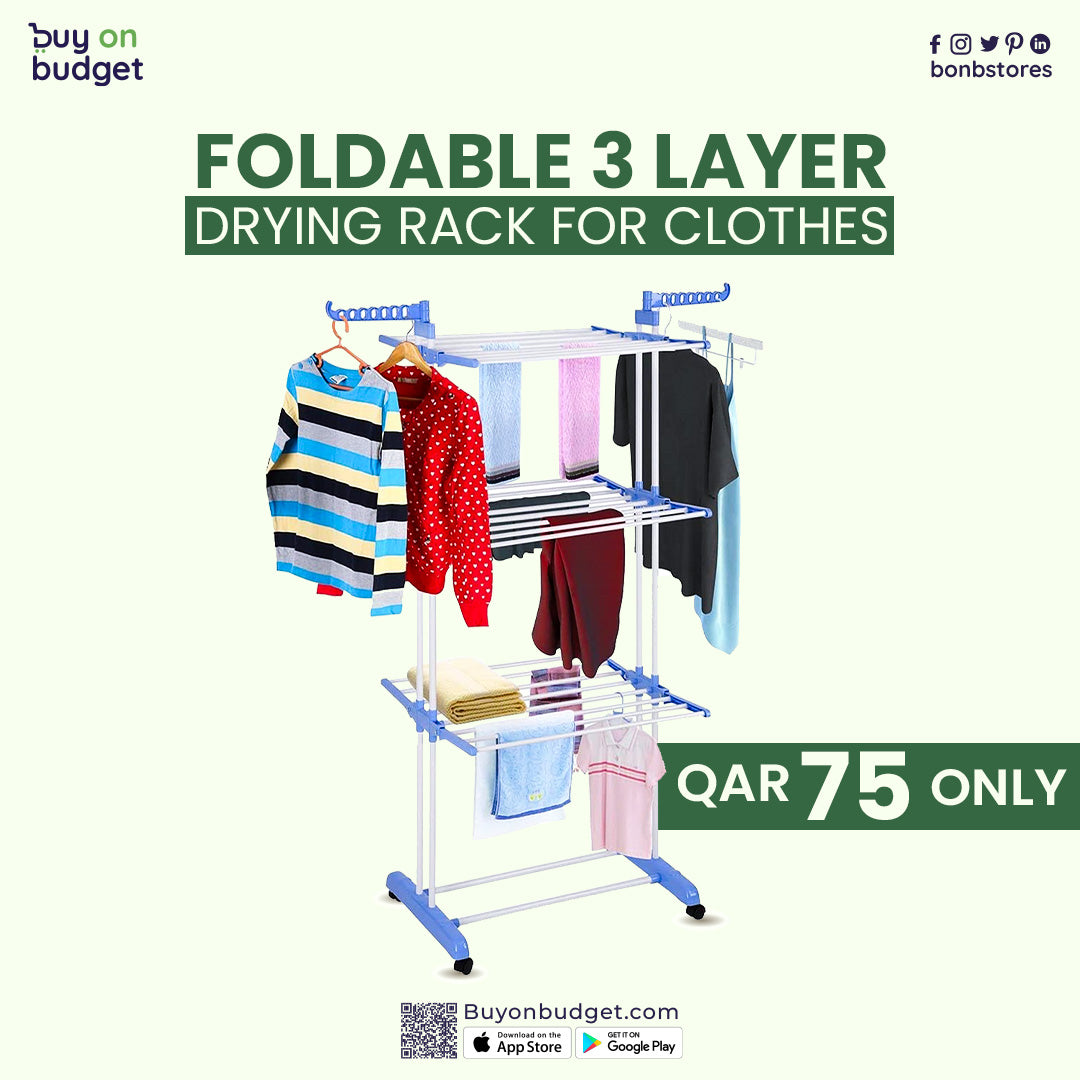 Foldable 3 Layer Drying Rack For Clothes
