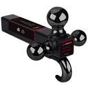 Force Usa Full Solid Tri Ball Mount with Tow Hook W/Pin Black