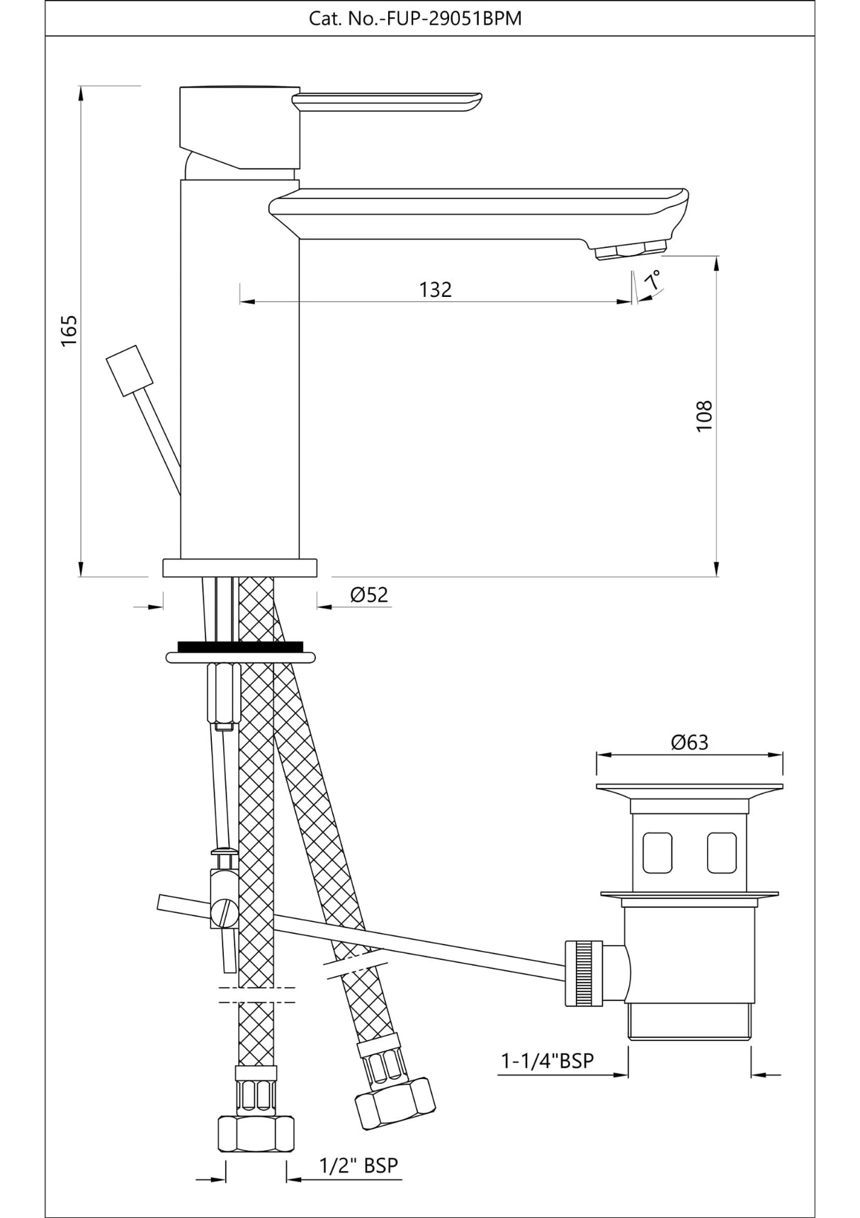 Single Lever Basin Mixer with Popup Waste