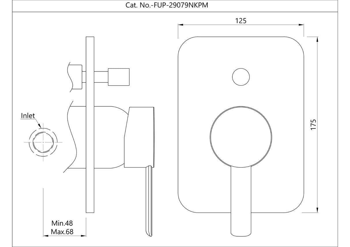 Single Lever Exposed Parts Kit of Hi-flow Diverter - Gold Bright PVD