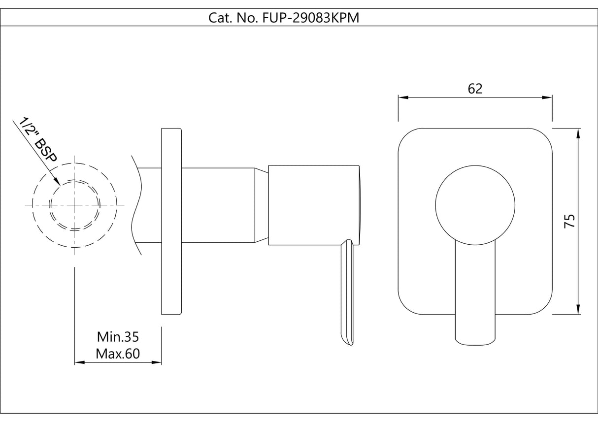 Exposed Part Kit of Concealed Stop Cock & Flush Cock - Gold Bright PVD